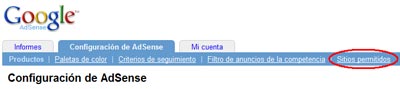 Sitios permitidos Adsense